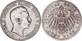 Alemania Guillermo II
5 Marcos. AR. 1899 A. 27.39g. KM.523. Rayitas. MBC-.