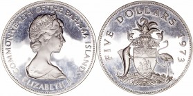 Bahamas Isabel II
5 Dólares. AR. 1973. 42.89g. KM.33. Huellas en el campo. PROOF.