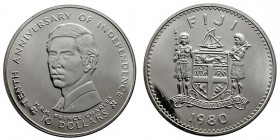 Fiji Isabel II
10 Dólares. AR. 1980. 10º Aniversario Independencia. 30.44g. KM.46a. SC.