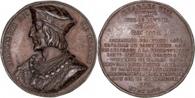 Medalla. Estaño. Serie Reyes de Francia. Carlos VIII. Grabador Caqué, 1836. 49.00mm. Golpecitos en canto. MBC-.