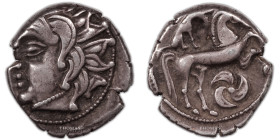 Carnutes – Drachm – Pedigree Bourgey 29th september 1997
Slighlty off-struck coin. Old patina.
Old coin Bourgey 29th september 1997
Reference: DT.3...