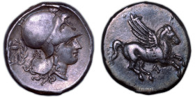 Acarnania – Stater – Anactorium 
 Well centered coin. Some of its original luster. Superb example. 
 Reference: Calciati Pegasi 30 
 8,5 g 
 21 mm...