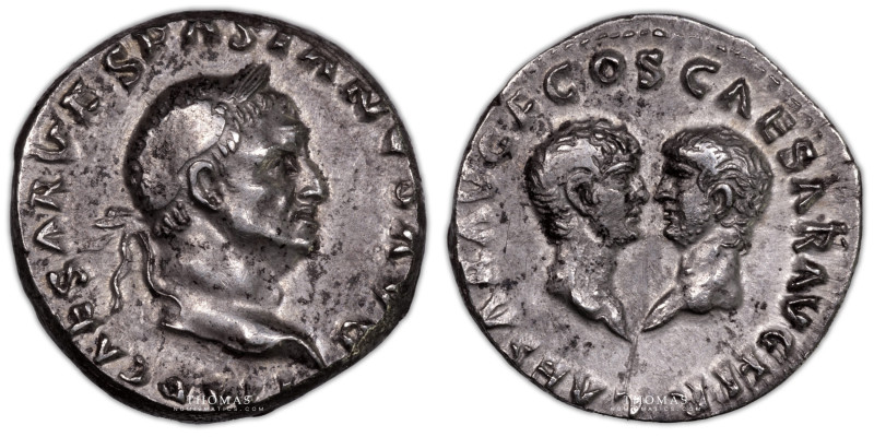 Vespasian – Denarius – Roma – Pedigree 16 november 1994 
 Very nice old patina....