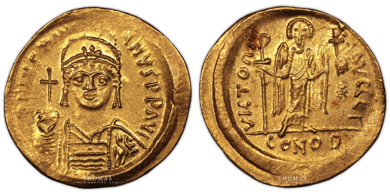 Justinian I – Gold Solidus – Constantinople 
 Coin with great part of its origi...