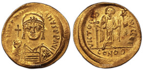 Justinian I – Gold Solidus – Constantinople 
 Coin with great part of its original luster. Well centered. 
 Reference: Sear.139 
 4,43 g 
 20, 5 m...