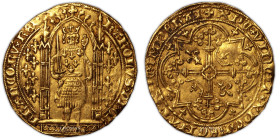 France - Charles V – Gold Franc a pied 
 Coin on wide flan. Superb example. 
 From an old collection. 
 Reference: Dy.360 
 3,79 g 
 23 mm 
 Qua...