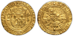 France – FRANCOIS Ier – Écu d’or au soleil de Bretagne – Nantes 
 Well stuck and well centered coin with light weakness. Nice example. 
 Scarce coin...