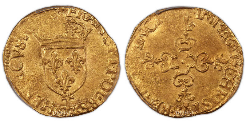 France – Henri III – Gold Ecu d’or – 1578 T Nantes – PCGS MS 62
Coin with all i...