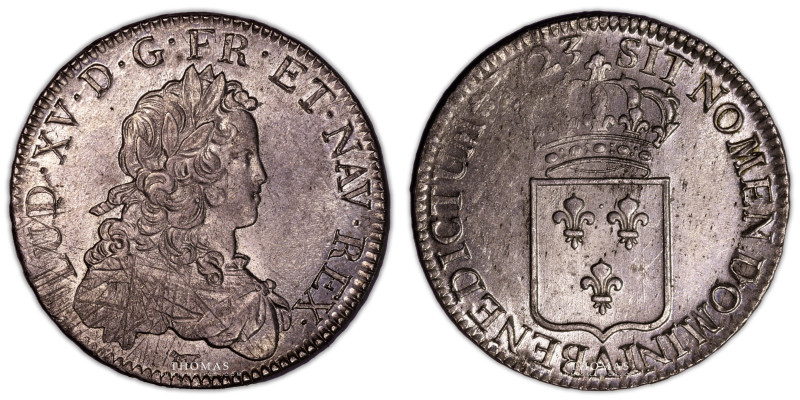 France – Louis XV – Ecu de France – 1723 A – flan neuf 
 Coin with bright origi...