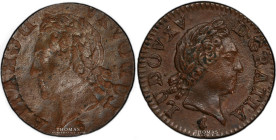France – Louis XV – Liard à la vieille tête – PCGS incuse MS 62 BN
Very nice coin. Superb cabinet patina. Mint error. Full brockage obverse. Very sca...