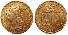 France – Louis XVI – Gold – Louis d’or horned head – à la corne – 1786 BB Strasbourg 
 Coin with a pleasant appearance. scratches in the fields on re...