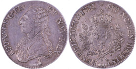 France – Louis XVI – Écu aux branches d’olivier – 1791 AA – PCGS AU 55
This coin has a pleasant appearance with rest of bright original luster. Regul...