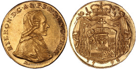 Germany – Gold – Hieronymus von colloredo – Ducat – Salzburg 
 Nice coin with bright original luster. Splendid , GEM coin. 
 3,5 g 
 21,7 mm 
 Qua...