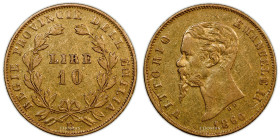 Italy – Emilie-Romagne – Vittorio-Emmanuele II – Gold 10 lire or 1860 B Bologne – 1145 examples 
 Coin with great appearance. Regular worn. Very nice...