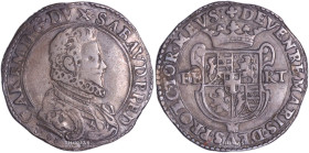 House of Savoy – Duchy of savoy – Charles Emmanuel I – Ducatoon – 1591 T – Turin 
 Coin with a pleasant appearance. Regular worn. Wide planchet. Supe...