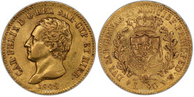 Savoy Sardinia – Charles-Felix – Gold 20 lire – 1822 L Turin – PCGS AU 58 – 7460 examples
Coin with the bright original luster. Golden toning. Very n...