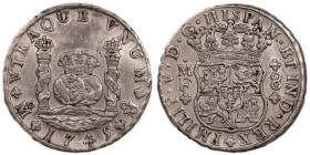 MEXICO. 8 Reales, 1745-Mo MF. Mexico City Philip V PCGS Genuine Repaired AU Details
Coin with brushing at 12 o'clock on the obverse in the fields. Co...