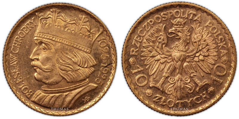 Poland – 10 Zlotych gold – 1925 
 Coin with great part of its original luster. ...