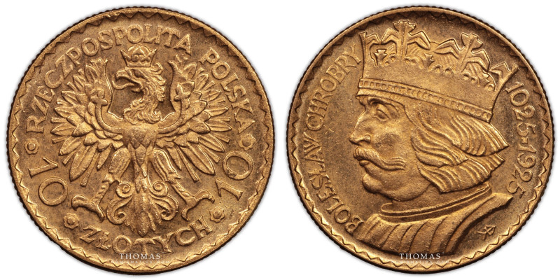 Poland – 10 Zlotych gold – 1925 
 Coin with great part of its original luster. ...