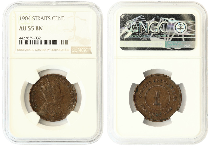 Straits Settlements 1 cent 1904, Edward VII, NGC AU55

KM-19. Nice About UNC c...