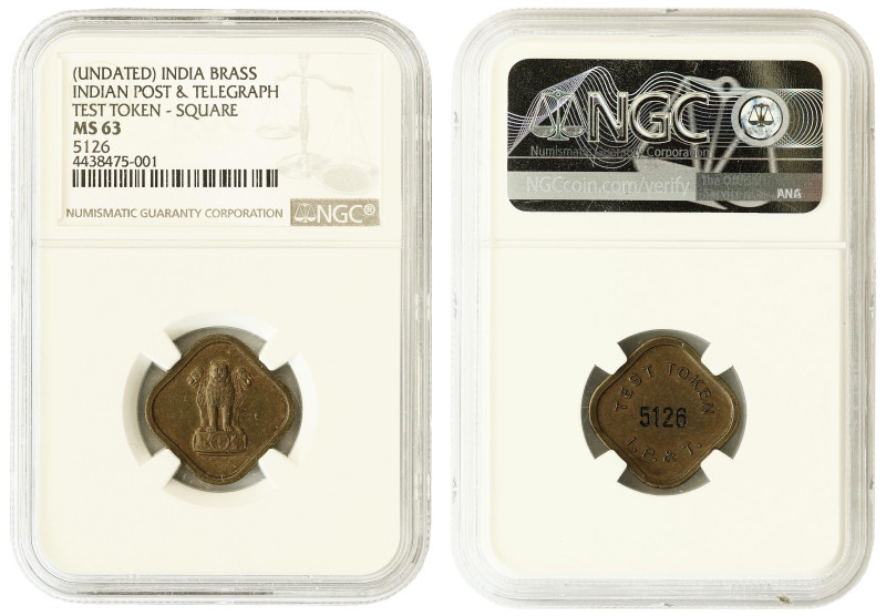 India, 5 paisa (~1960) Post and telegraph test token, NGC MS63, Rare

KM-. Rar...
