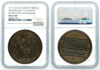 Germany Reformation Anneversary Bronze Medal NGC MS63 BN 1717 Jehovah