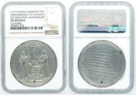 Germany Reformation Anneversary Silver Medal NGC AU Details 1717 Jehovah