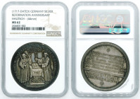 Germany Reformation Anneversary Silver Medal NGC MS62 1717 Jehovah