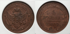 Russia, Alexander I, 5 kopeks 1802 EM, NGC UNC details