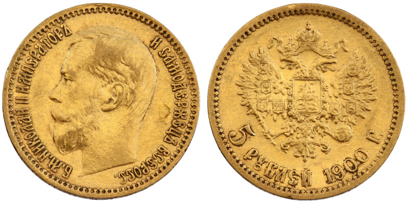 Russia 5 Rubles 1900 ФЗ (Big Head)

Y-62 Gold (.900) 4.29 g. Emperor: Nicholas...