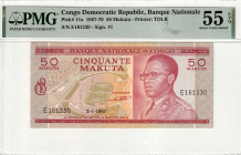 Congo Democratic Republic 50 Makuta 1967 PMG 55 EPQ