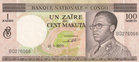 Congo Democratic Republic 1 Zaire = 100 Makuta 1970
