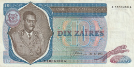 Congo Democratic Republic 10 Zaires 1971