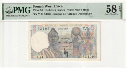 French West Africa 5 Francs 1948 PMG 58 EPQ