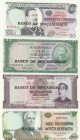 Mozambique 50, 100, 500, 1000 Escudos 1961-72 Lot of 4 Banknotes