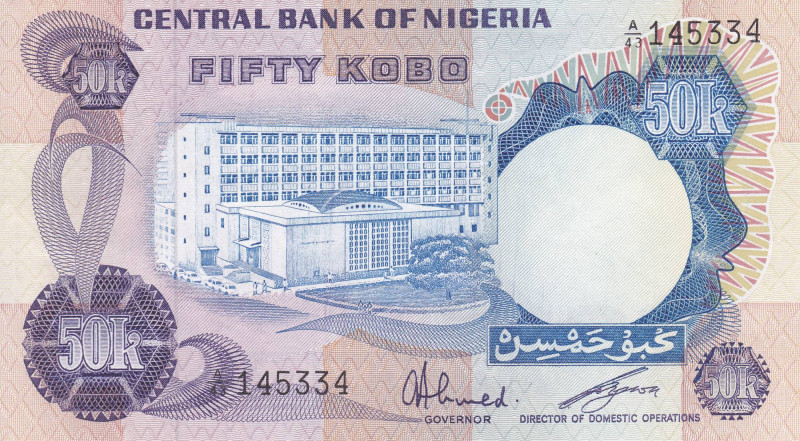 Nigeria 50 Kobo 1978

P-14f, N# 206588; Signatures: Abdulkadir Ahmed = Cletus ...