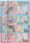 Suriname 5, 10, 25, 100 Gulden 2000 Lot of 4 Banknotes