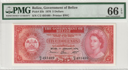 Belize 5 Dollars 1976 PMG 66 EPQ
