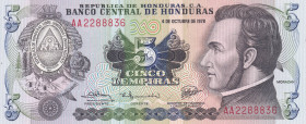 Honduras 5 Lempiras 1978 Series AA