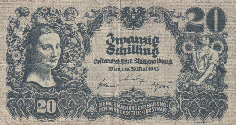 Austria 20 Schilling 1945

Pick#116 VF