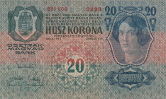 Austria 20 Kronen 1913 W/O Stamp