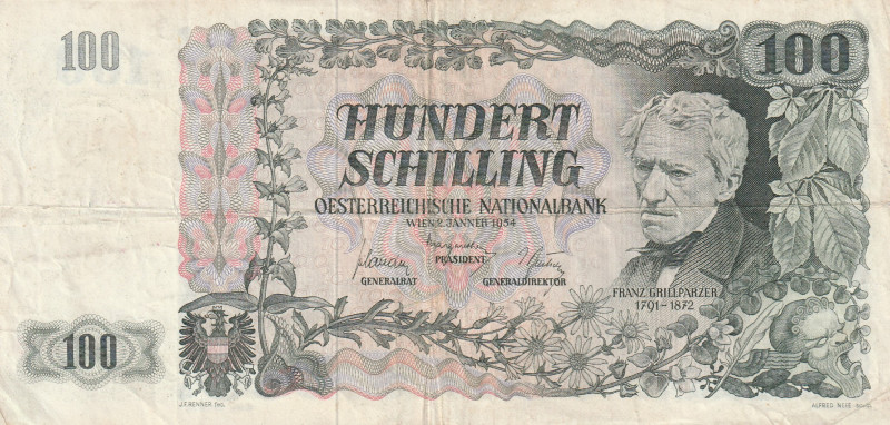 Austria 100 Schilling 1954

Pick#133 VF
