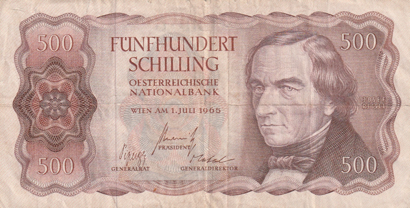 Austria 500 Schilling 1965

Pick#139a VF