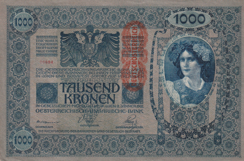 Austria 1000 Kronen 1919

Pick#59 XF