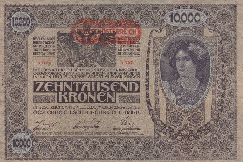 Austria 10.000 Kronen 1919

Pick#66 VF