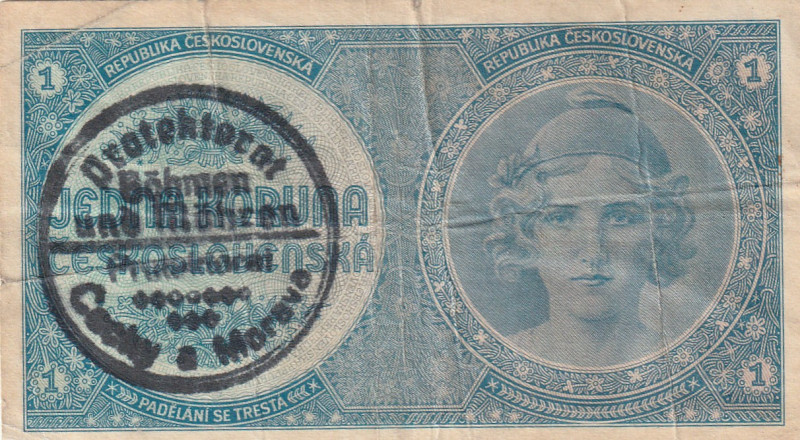 Bohemia & Moravia 1 Koruna 1939

Pick#1a F