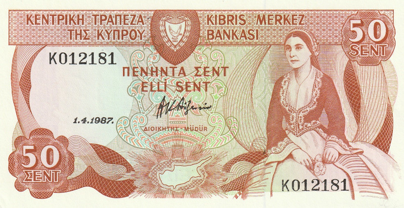 Cyprus 50 Cents 1987

P-52a.1, N# 208384, 1.04.1987 UNC