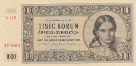 Czechoslovakia 1000 Korun 1945 Specimen Rare