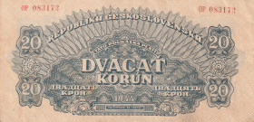 Czechoslovakia 20 Korun 1944 Printer: Goznak