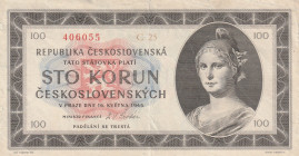 Czechoslovakia 100 Korun 1945